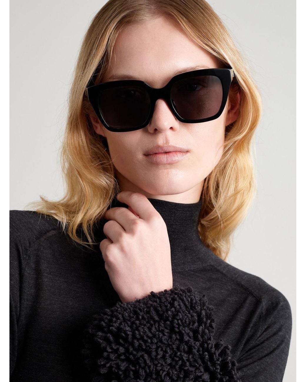 Céline Black Oversized Square-Frame Acetate Sunglasses