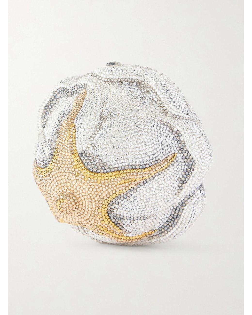 Judith Leiber White Rose Desiree Crystal-Embellished-Tone Clutch