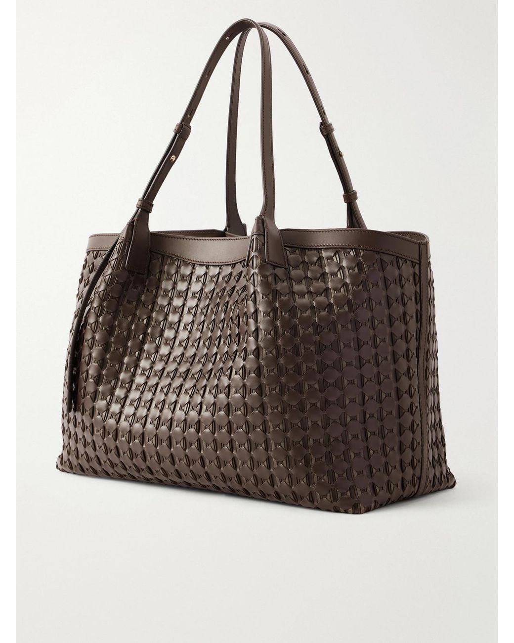 Serapian Brown Secret Mosaico Leather Tote
