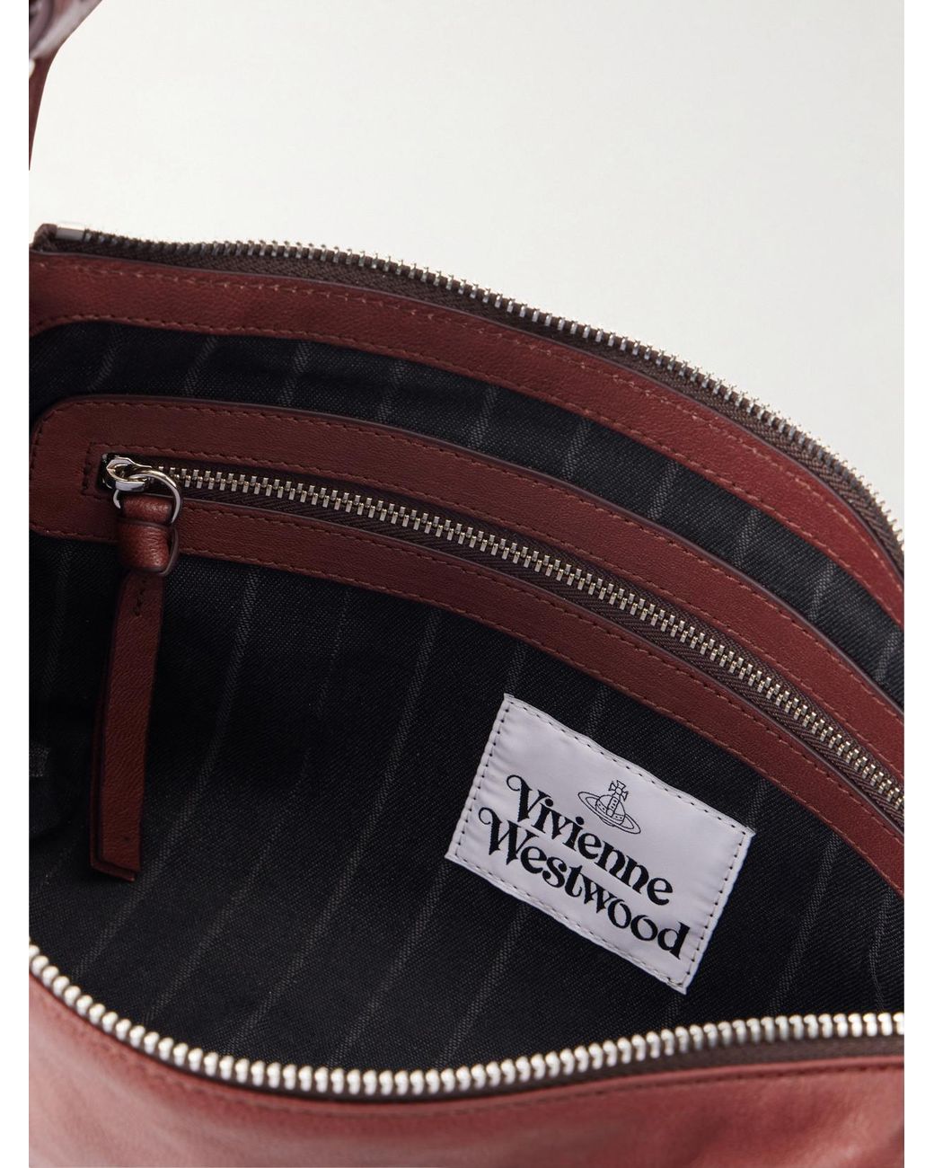 Vivienne Westwood Red Emma Orb-Detailed Leather Shoulder Bag