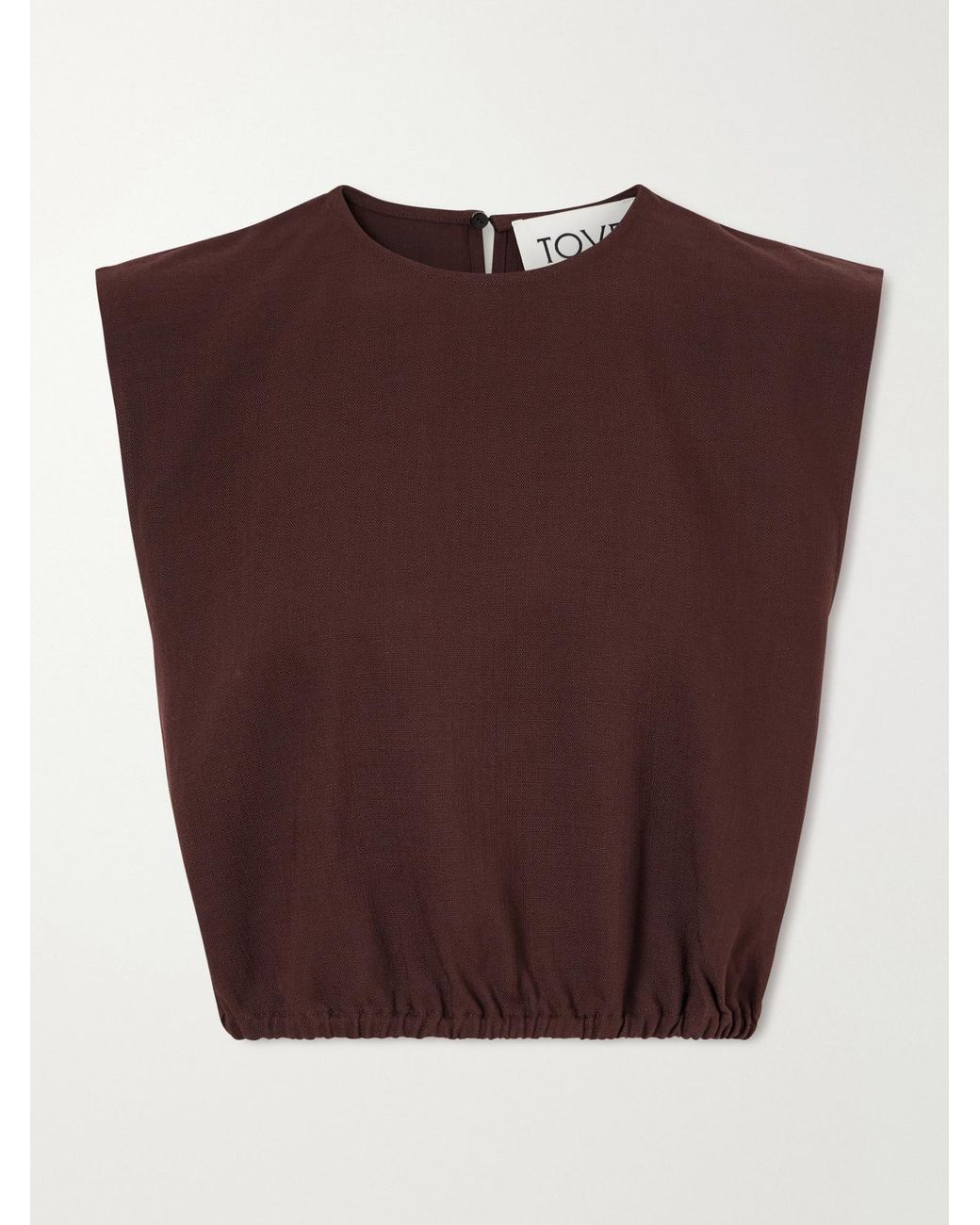 TOVE Brown Andie Cotton-Blend Blouse