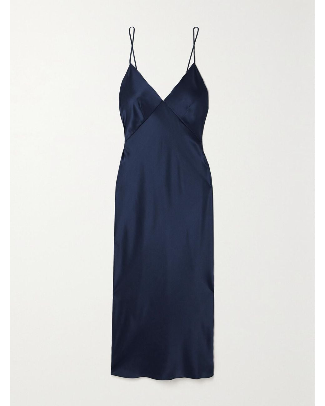 Olivia Von Halle Blue Issa Silk-Satin Nightdress