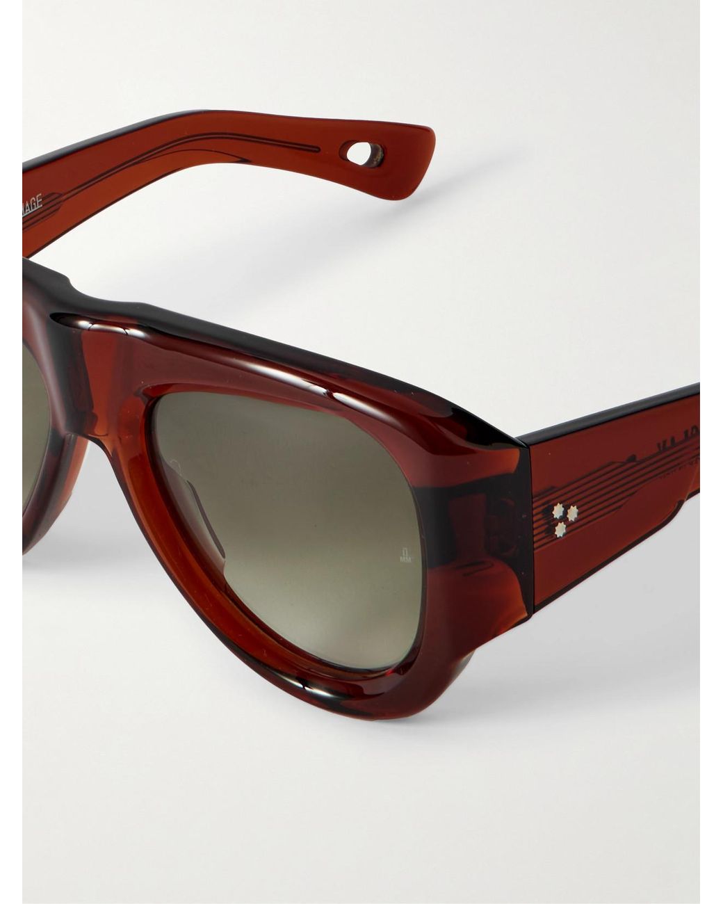 Jacques Marie Mage Brown Barclay Aviator-Style Acetate Sunglasses