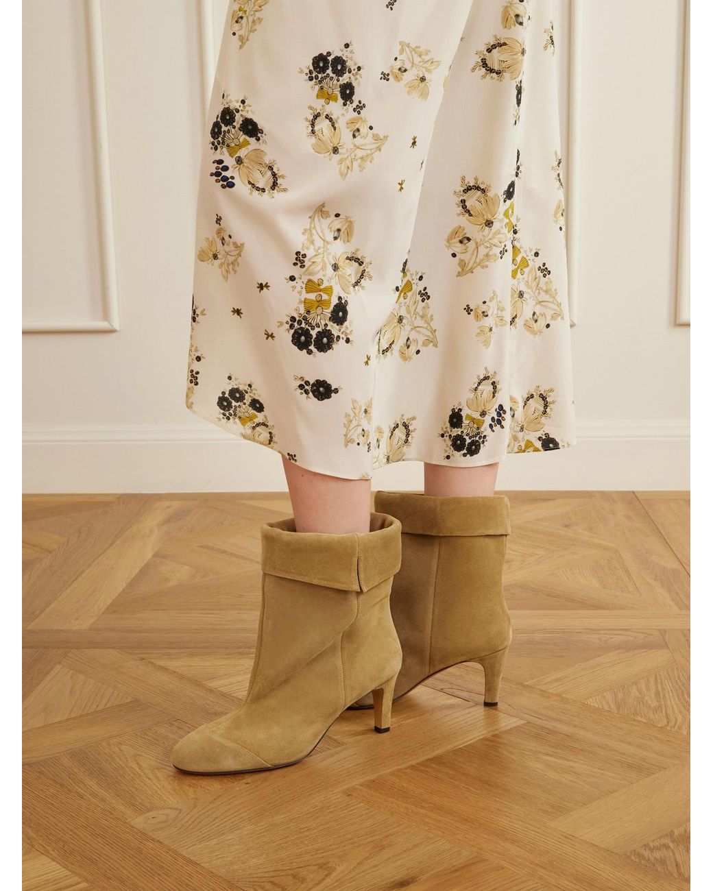 Isabel Marant Natural Eldra Suede Ankle Boots