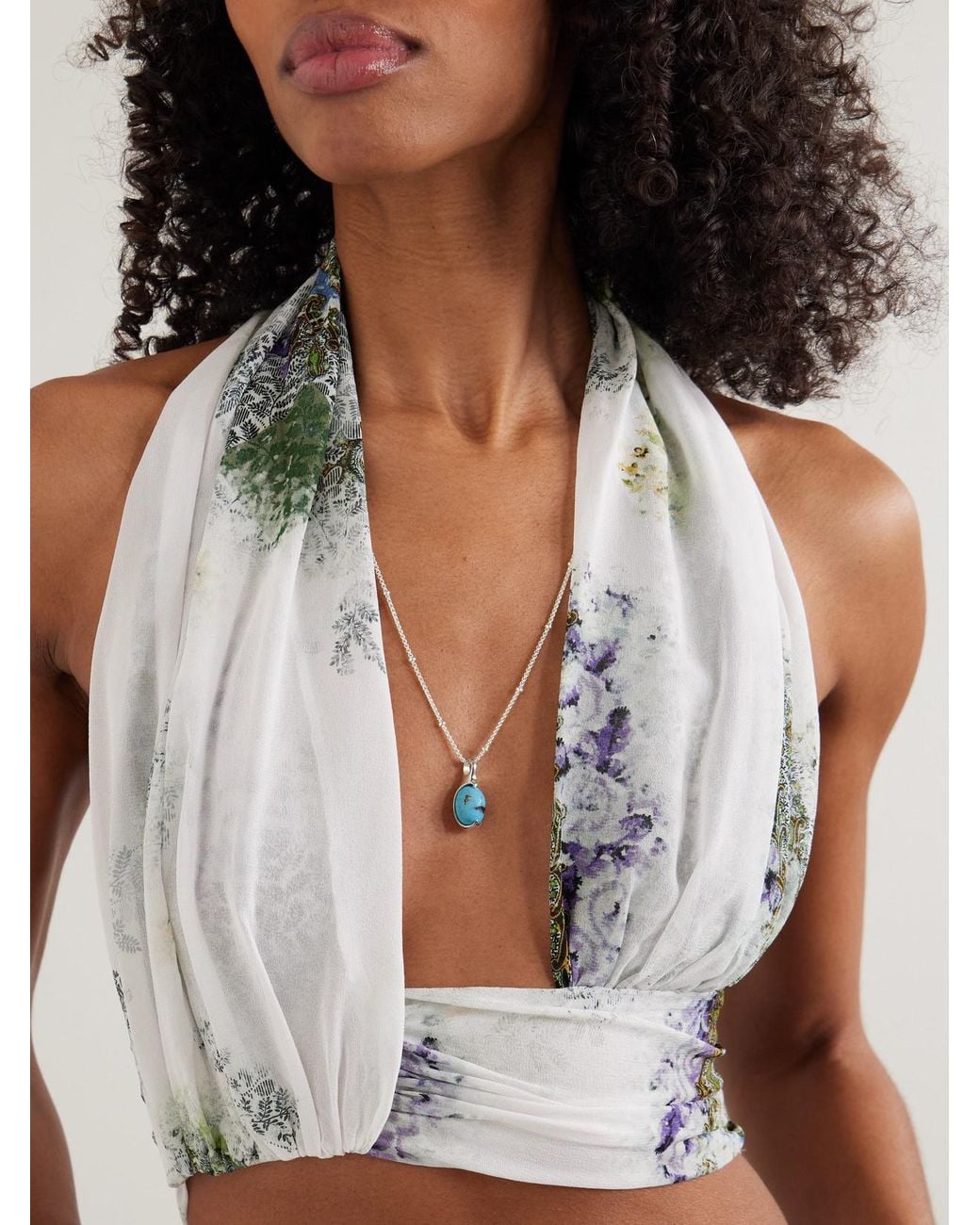 Loren Stewart White Orb Sterling And Necklace