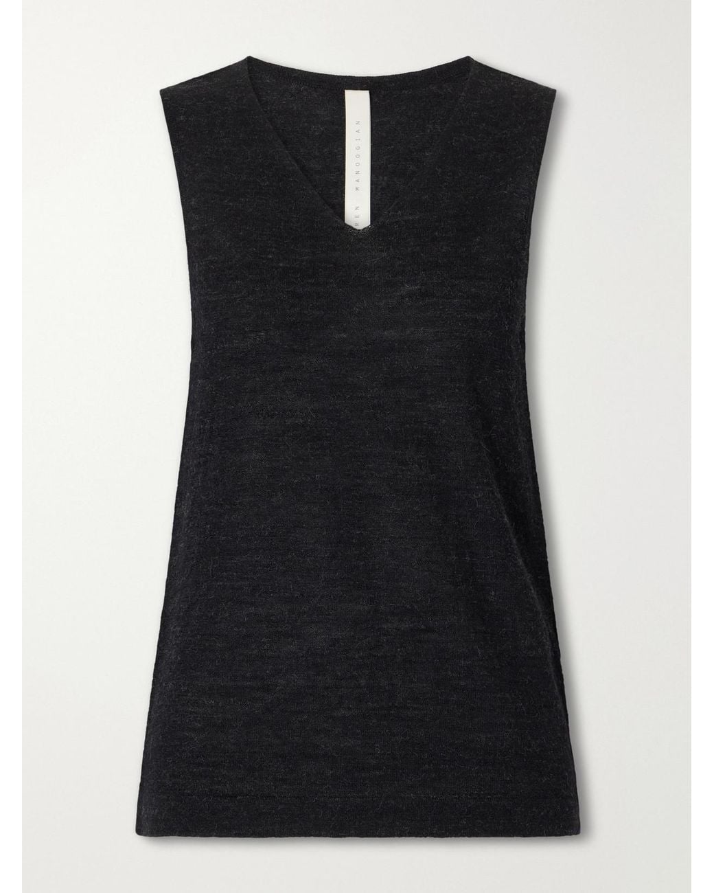 Lauren Manoogian Black Alpaca And Merino Wool-Blend Tank