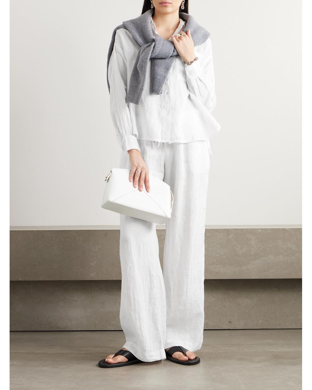 James Perse White Linen Shirt