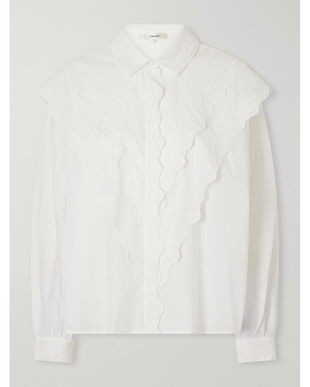 FRAME White The Equestrian Cotton-Poplin Shirt