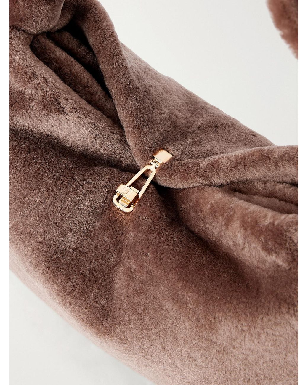 Gabriela Hearst Brown Antonia Shearling Top-Handle Bag
