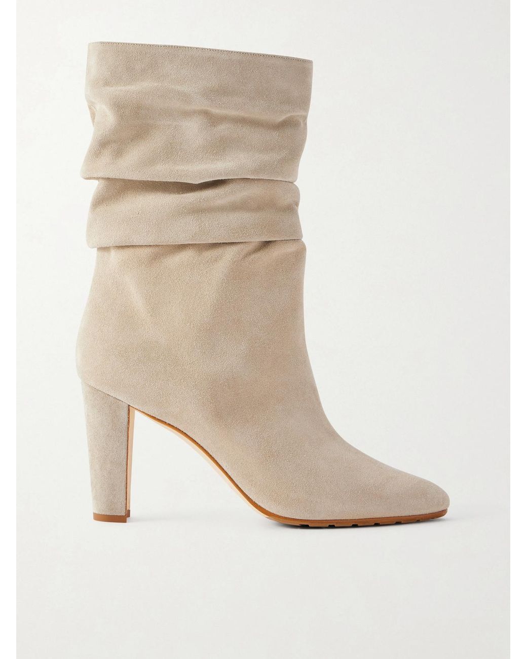 Manolo Blahnik Natural Calassohi 90 Suede Knee Boots