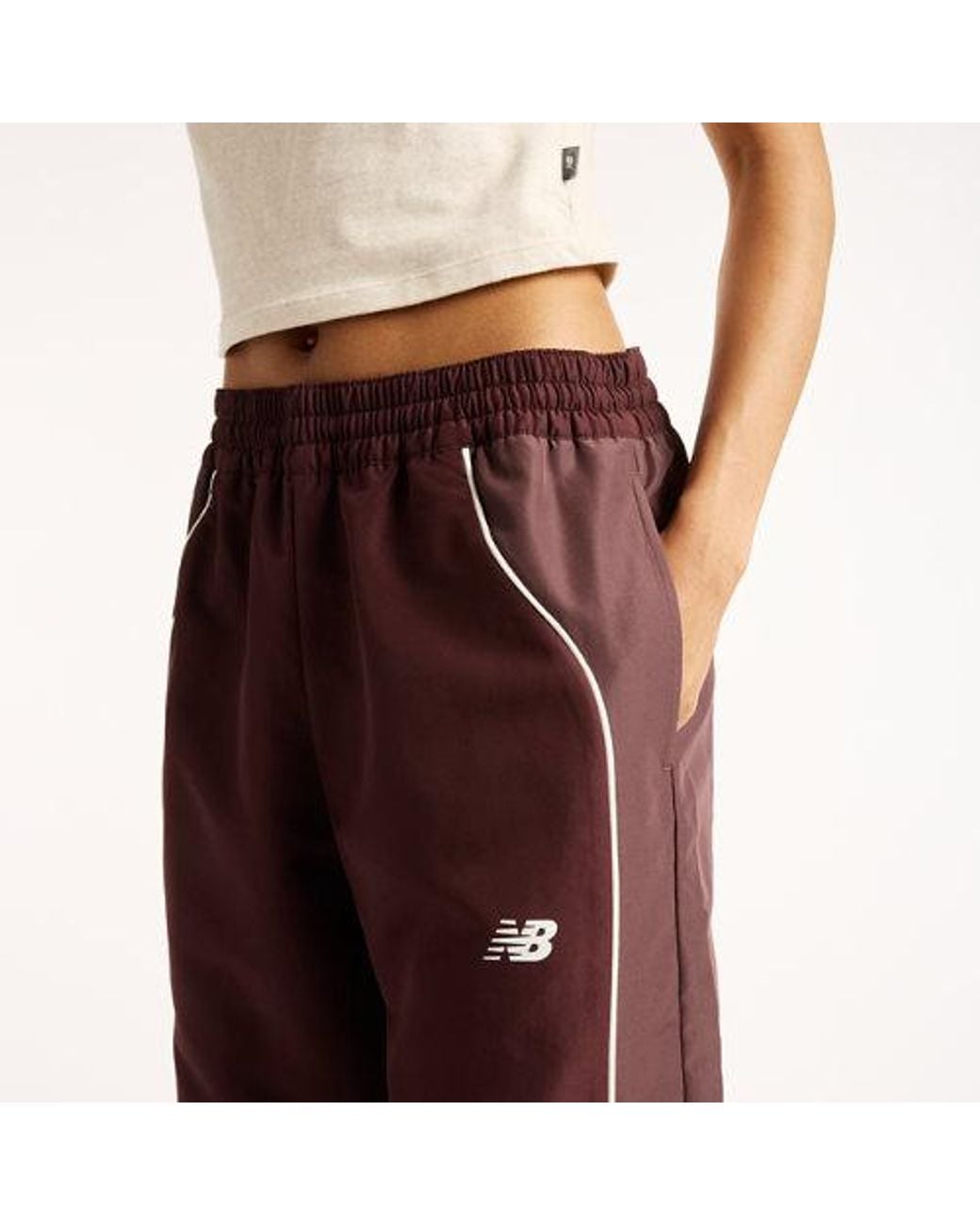 New Balance Red Trackside Woven Pant