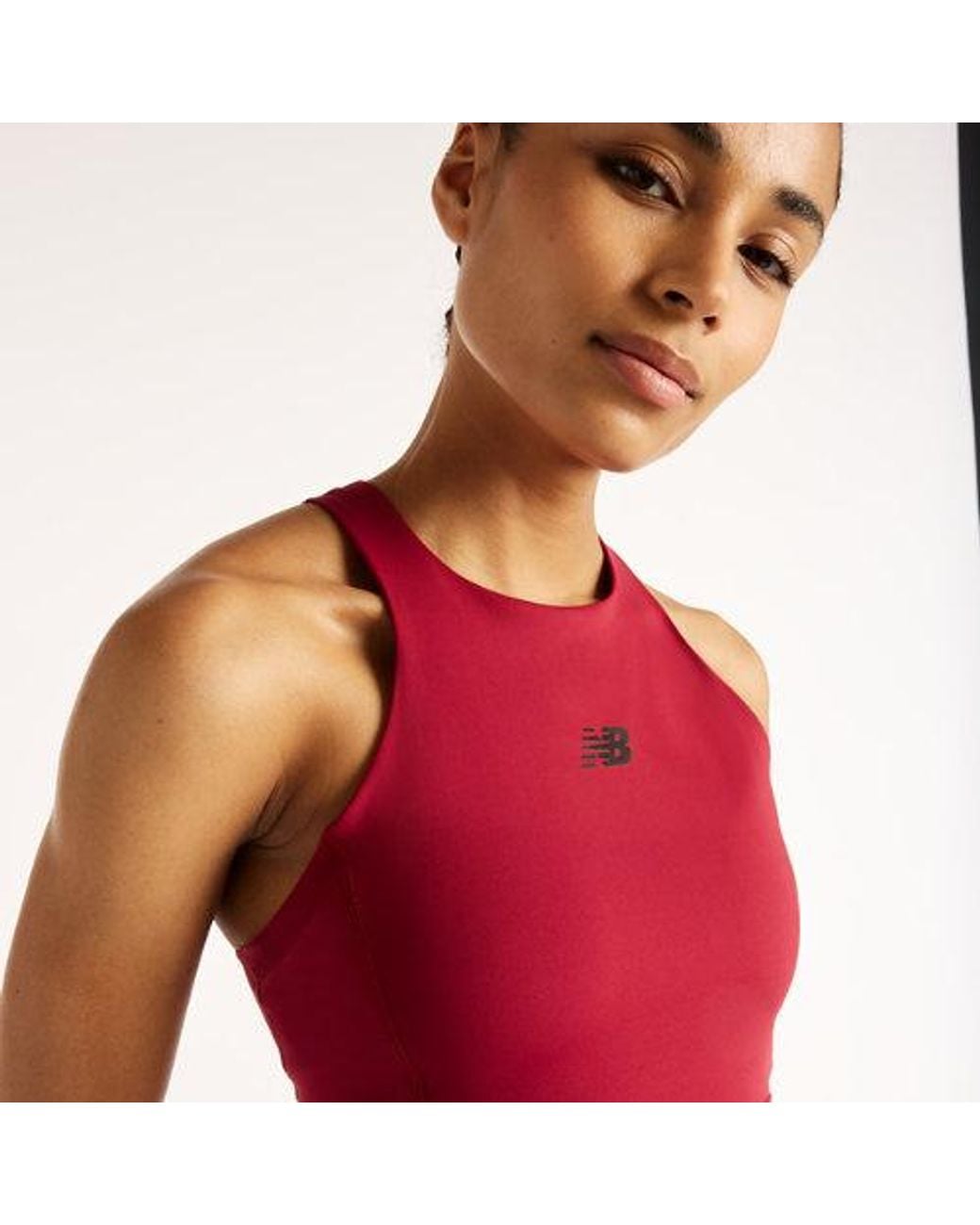 New Balance Red Rc Elite Storage Crop Tank