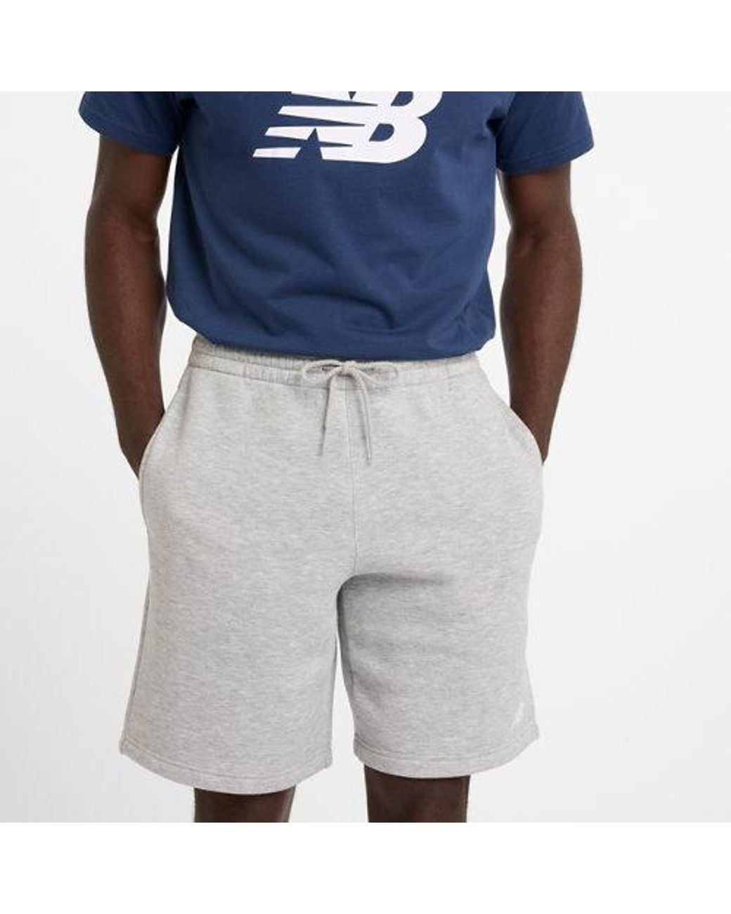 New Balance Gray Sport Fleece Short 9" for men
