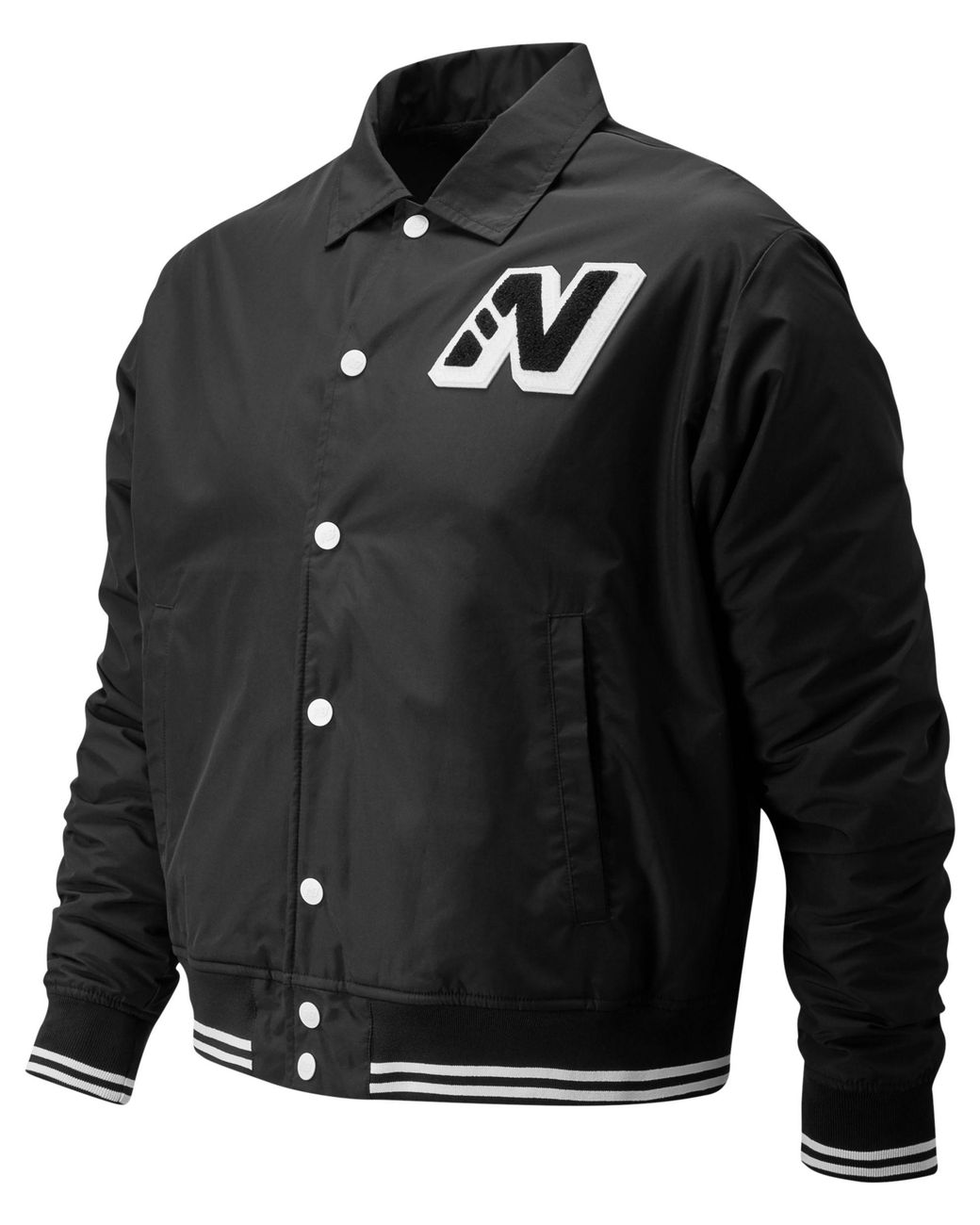 New Balance Synthetic Varsity Jacket in Black for Men | Lyst