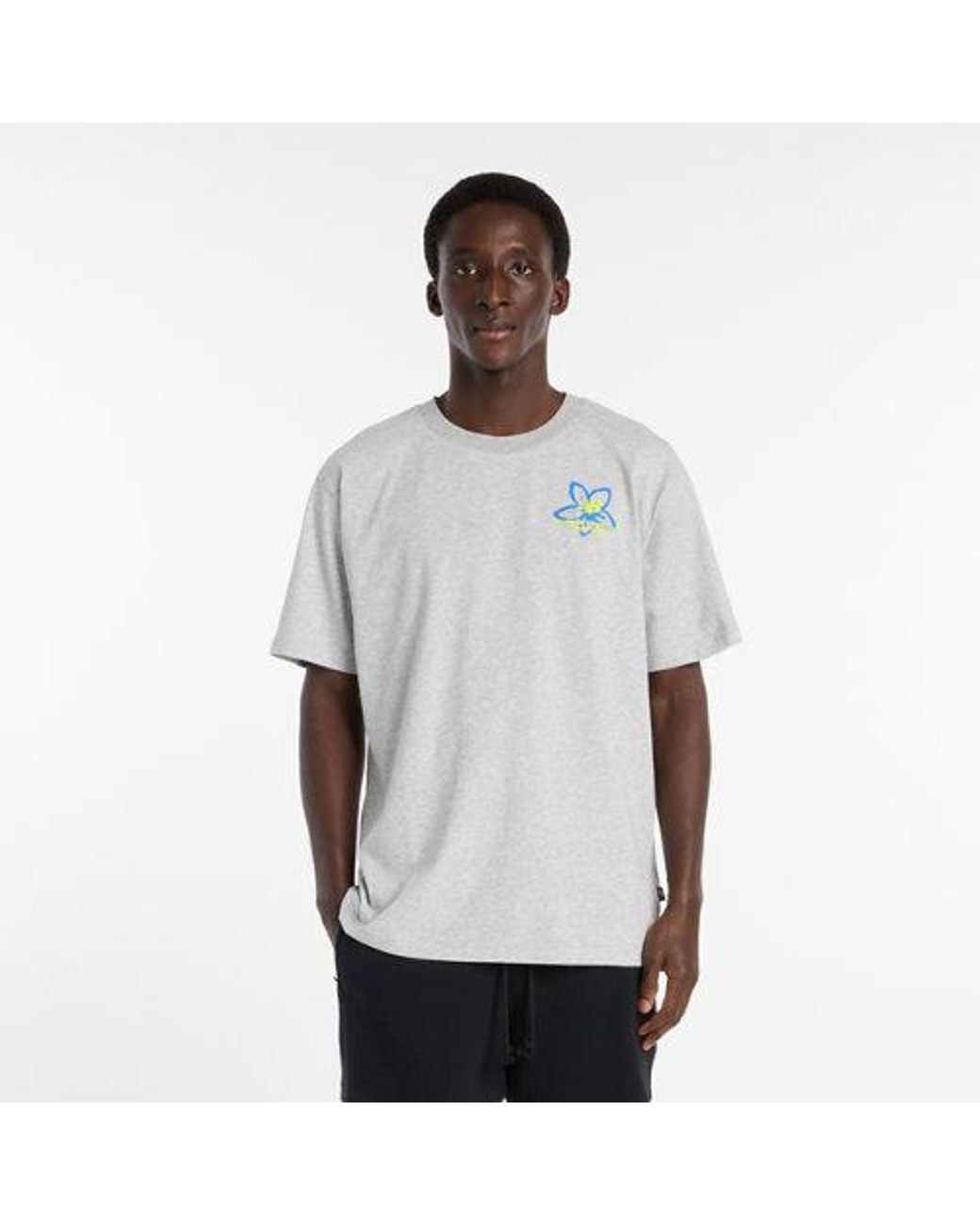 New Balance Gray Boston City Run T-Shirt for men