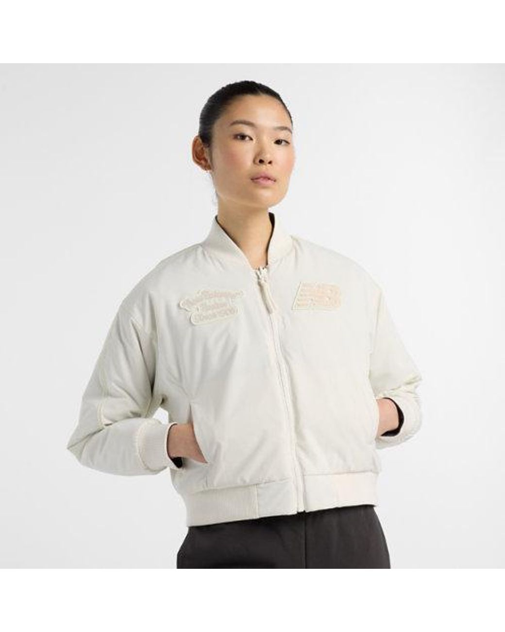 New Balance White Nbx Lunar New Year Woven Bomber Jacket