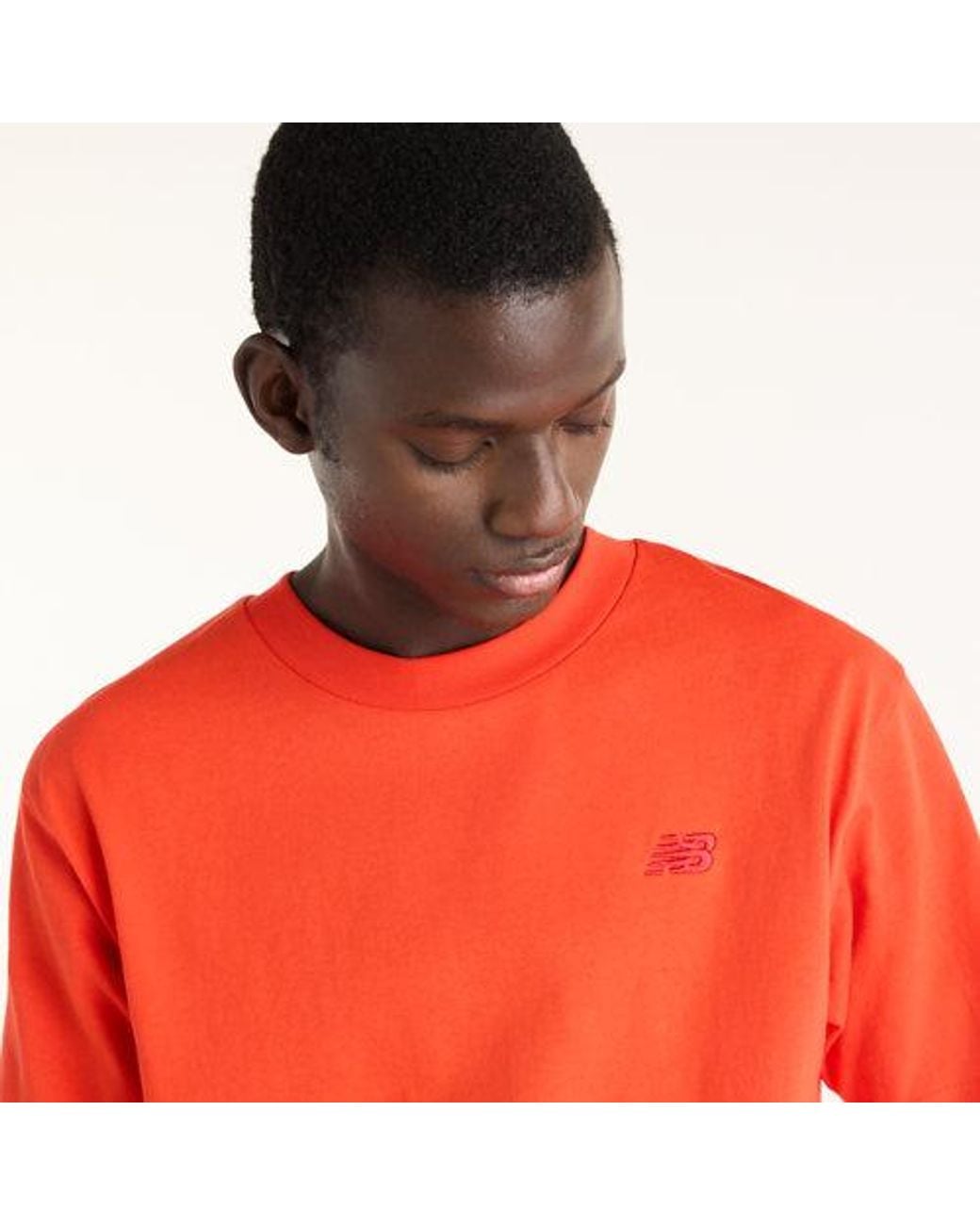 New Balance Red Athletics Cotton T-Shirt for men