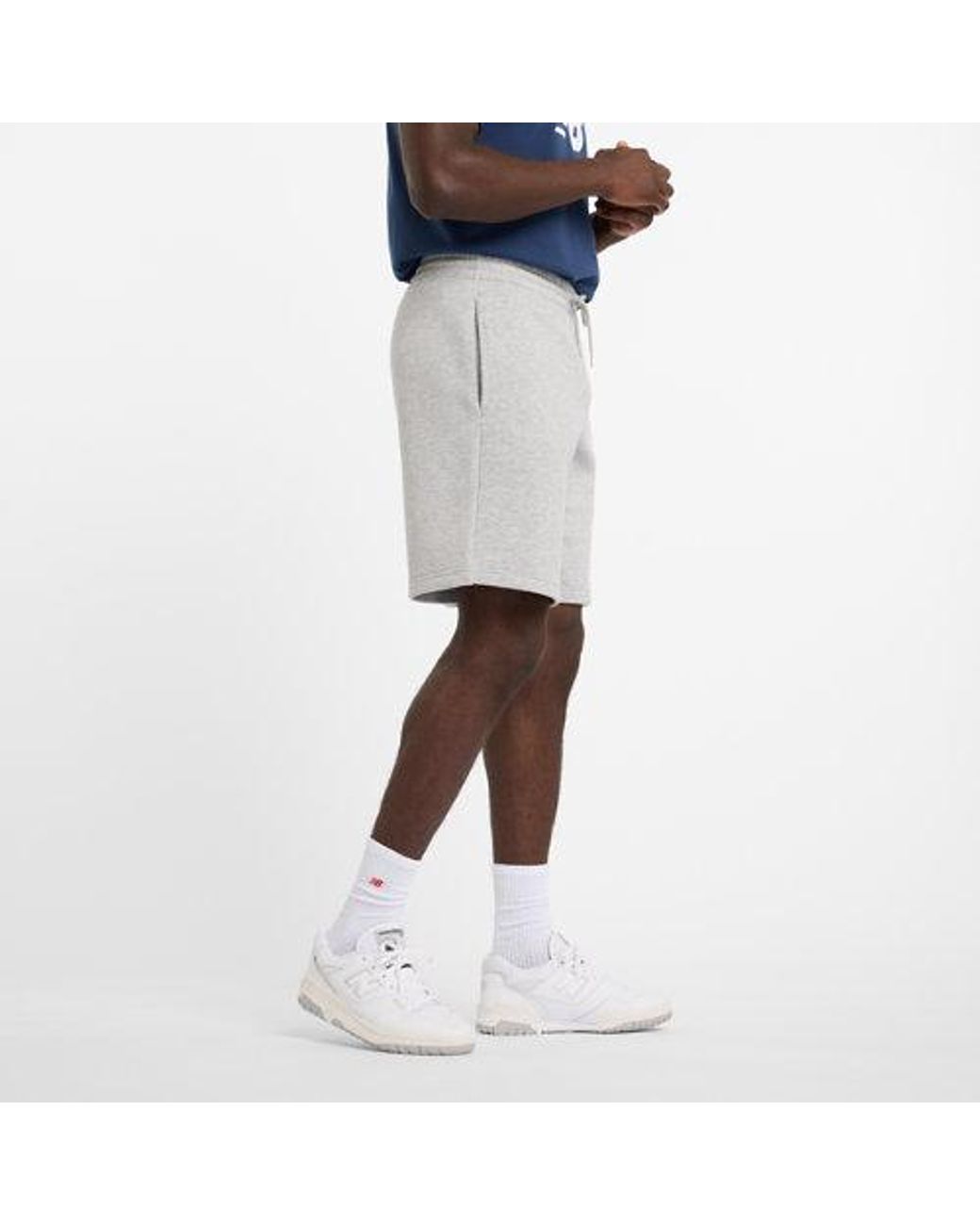 New Balance Gray Sport Fleece Short 9" for men