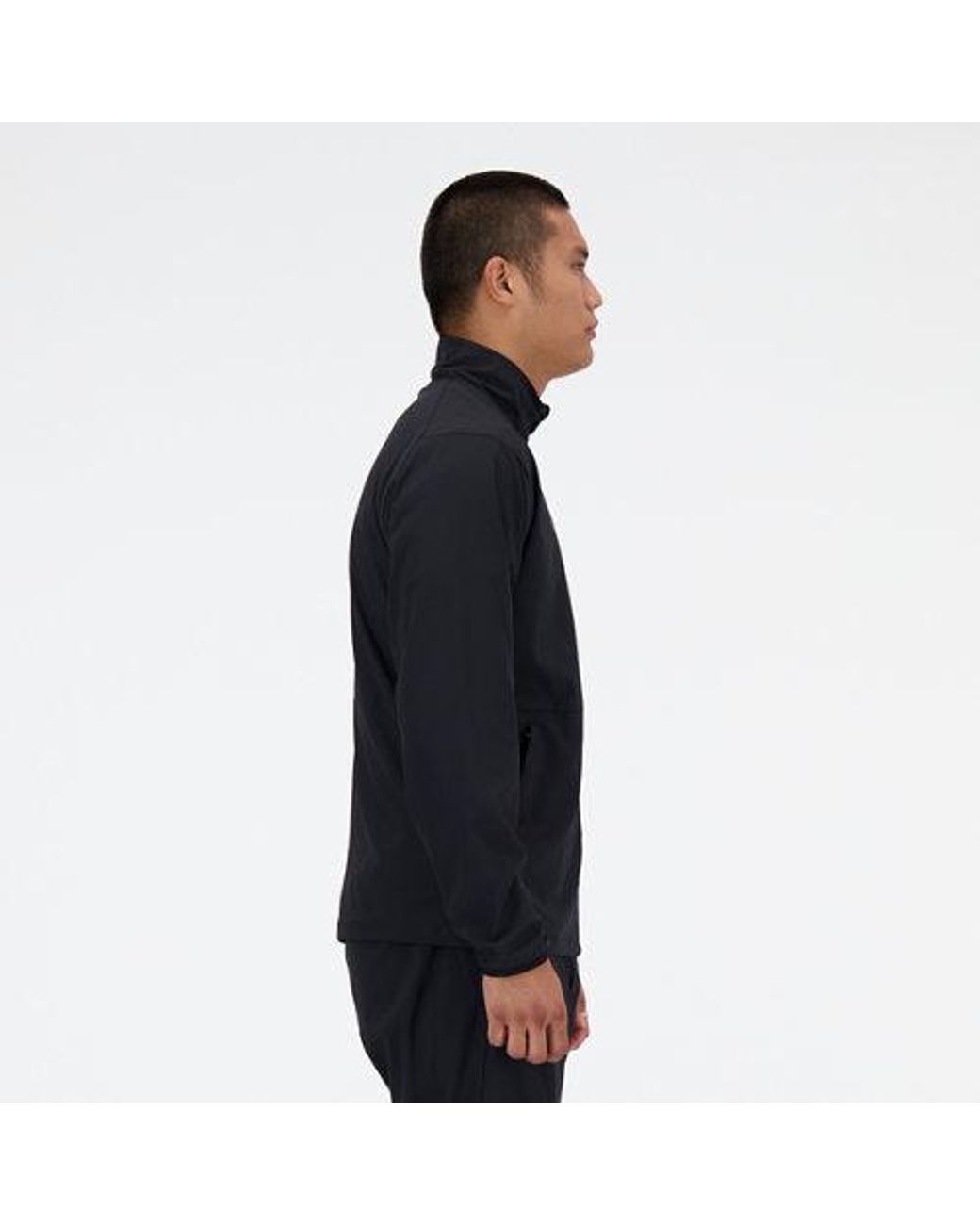 New Balance Blue Stretch Woven Jacket In Black Polywoven for men
