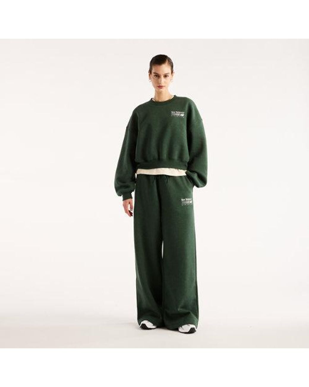 New Balance Green Trackside Fleece Crew