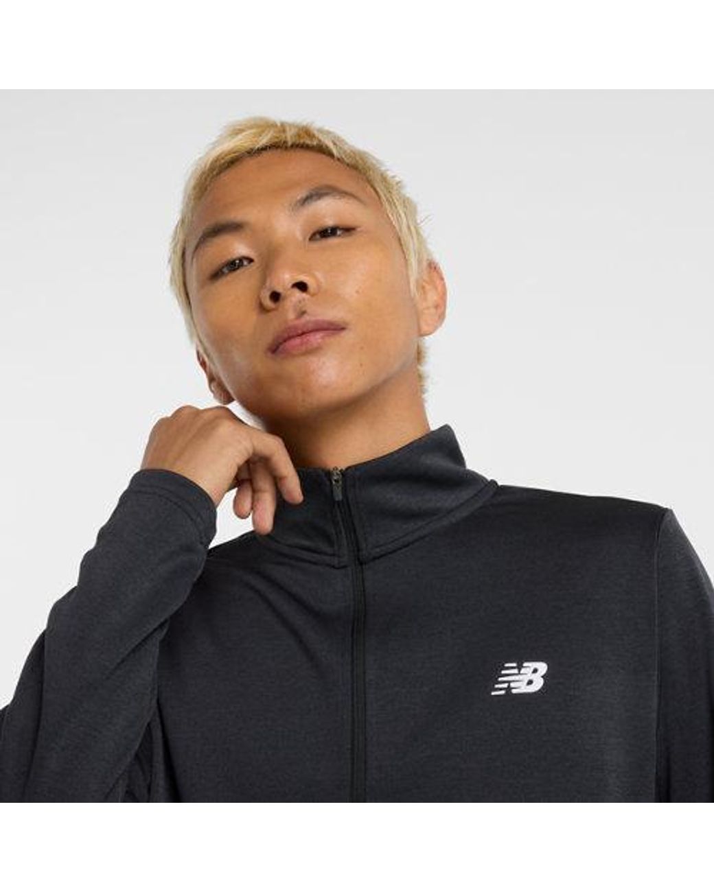 New Balance Black Sport Knit 1/4 Zip for men