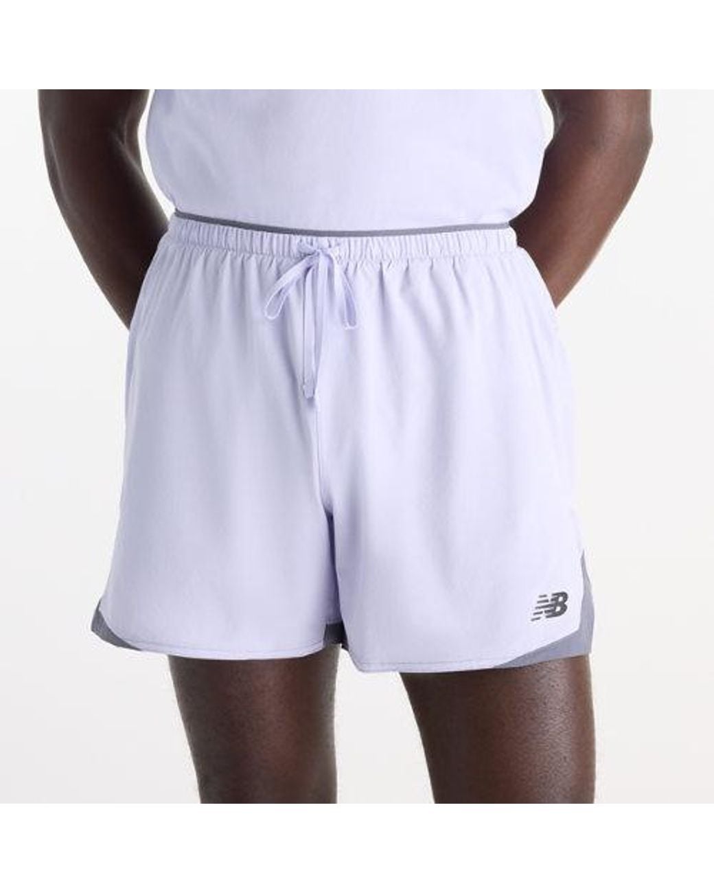 New Balance White Rc Essential Short 5" for men