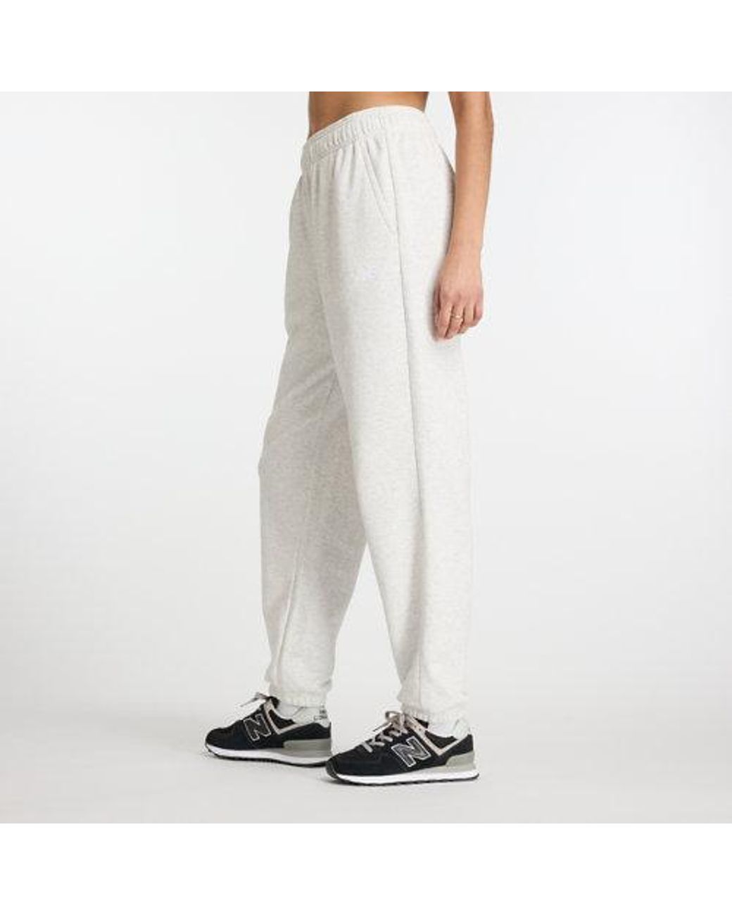 New Balance White Sport Essentials French Terry Jogger