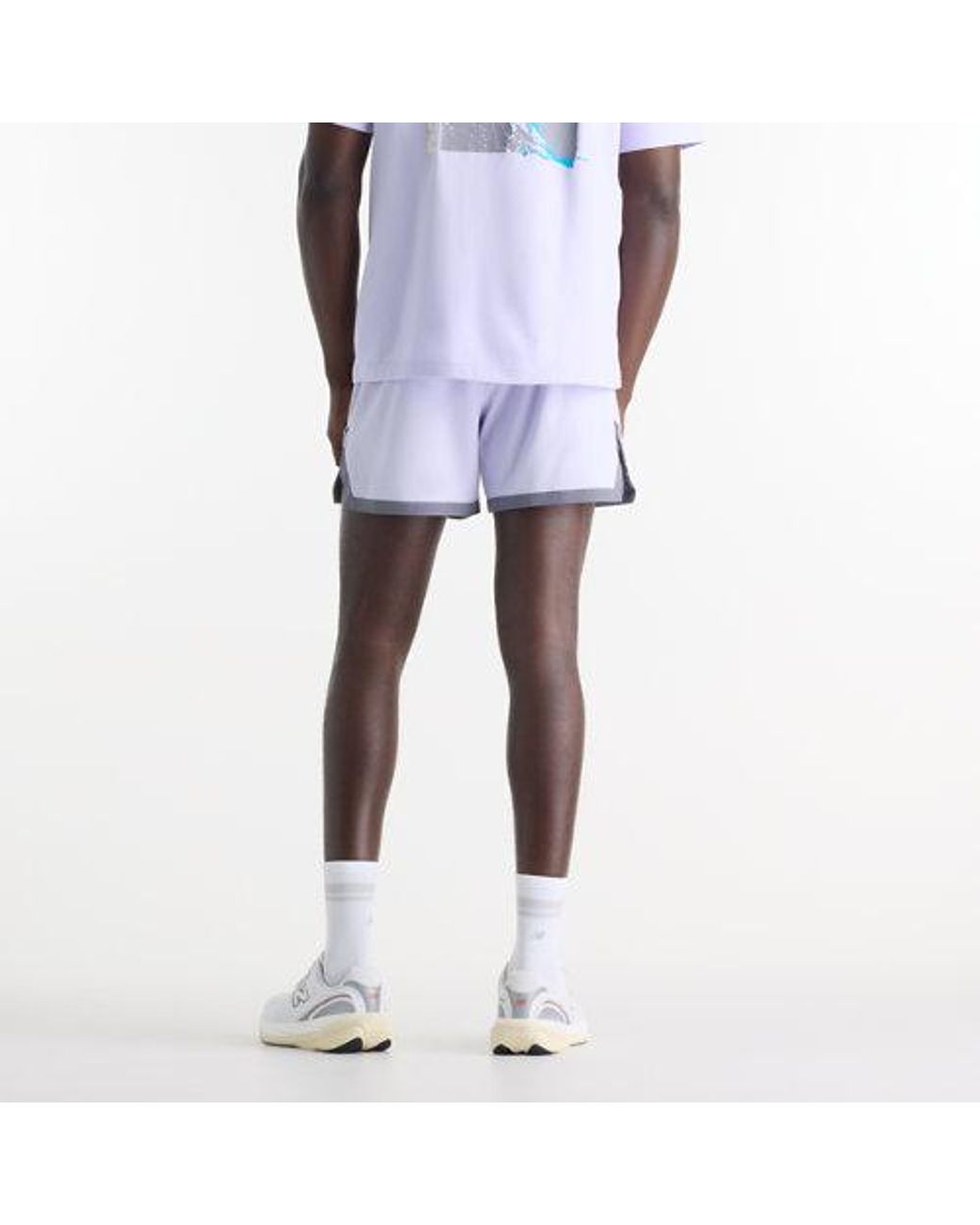 New Balance White Rc Essential Short 5" for men