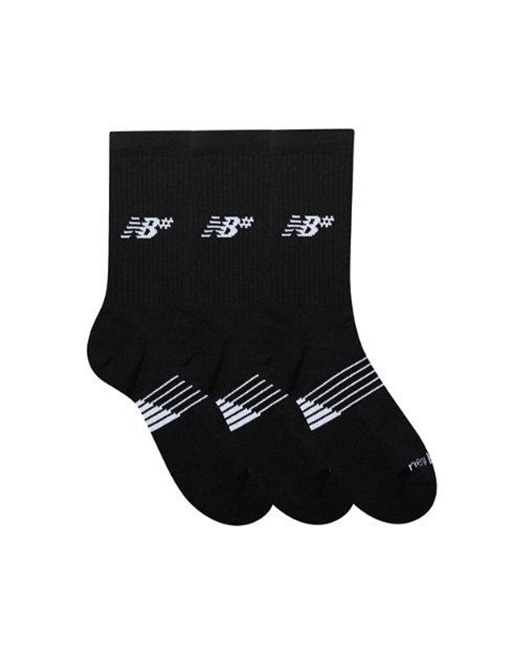 New Balance Black Active Numeric Crew Socks 3 Pack