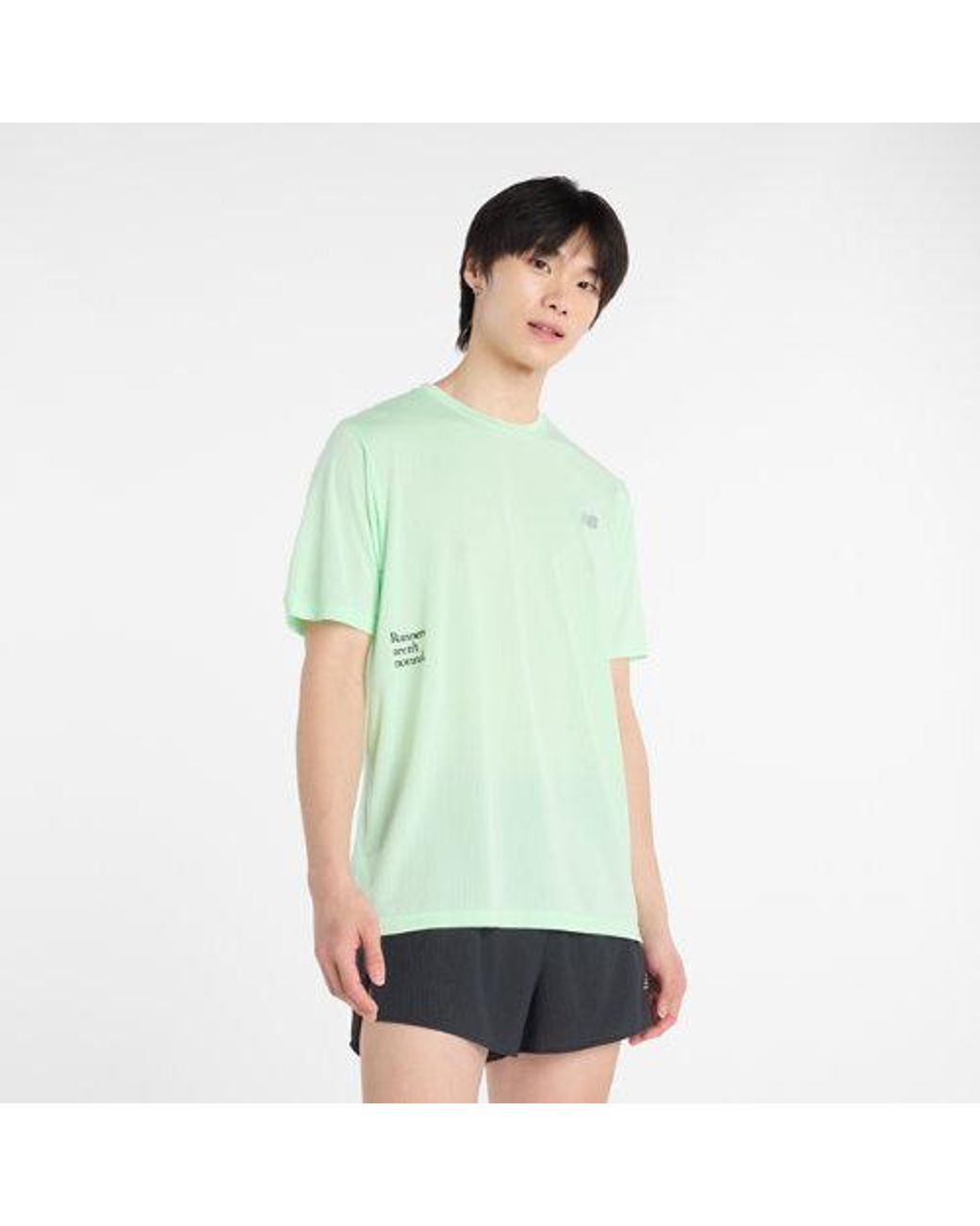 New Balance Green Rc Essential Graphic T-Shirt for men