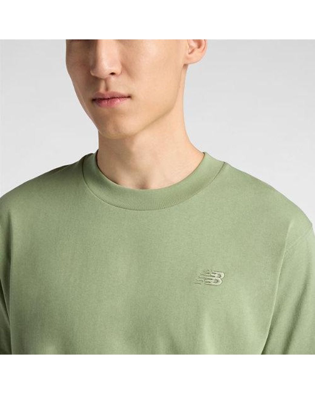 New Balance Green Athletics Cotton T-Shirt for men