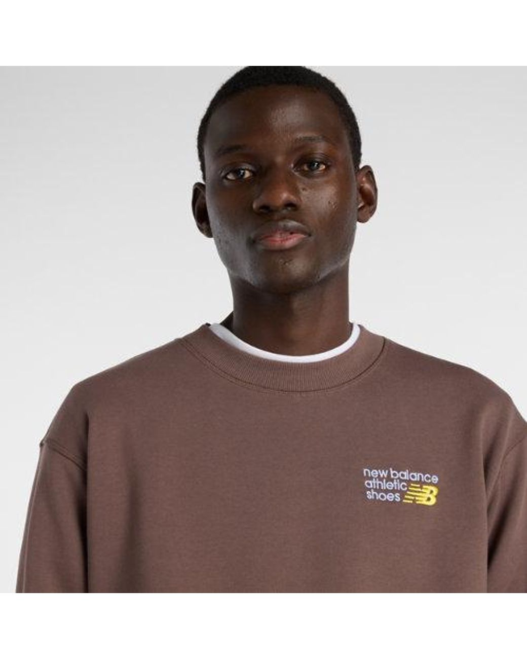 New Balance Brown Athletics Premium Logo Crew for men