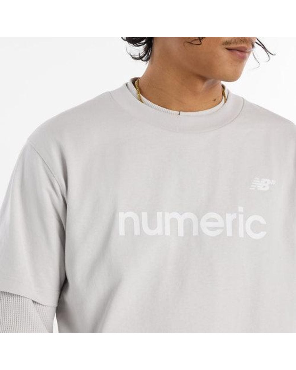 New Balance Gray Numeric Cotton T-Shirt for men