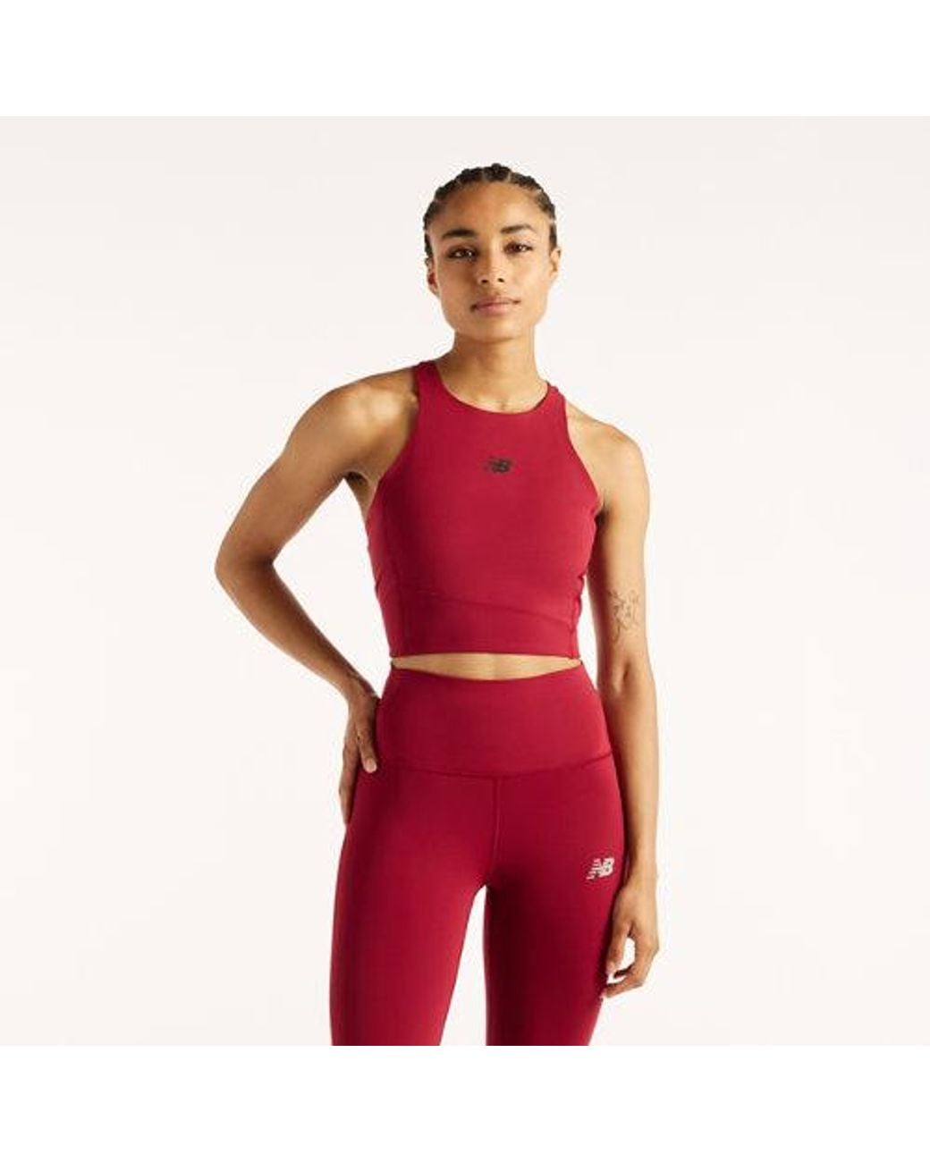 New Balance Red Rc Elite Storage Crop Tank