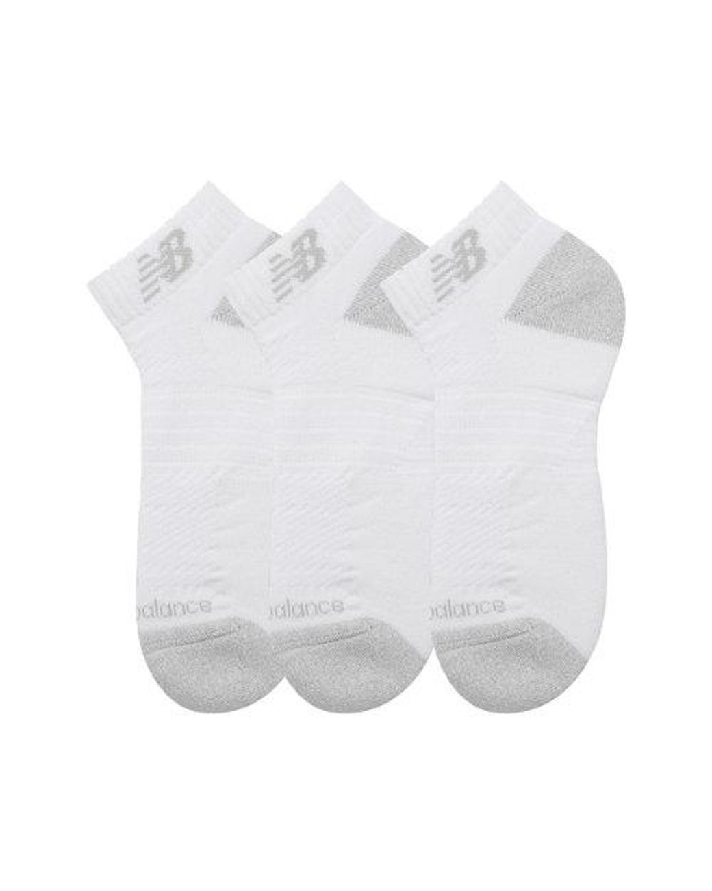 New Balance White Active Low Cut Socks 3 Pack