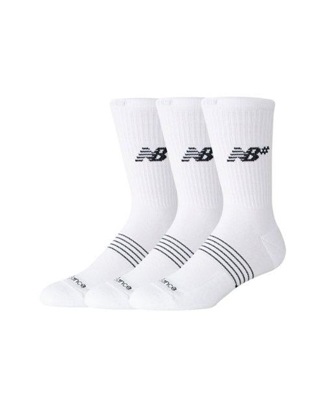 New Balance White Active Numeric Crew Socks 3 Pack