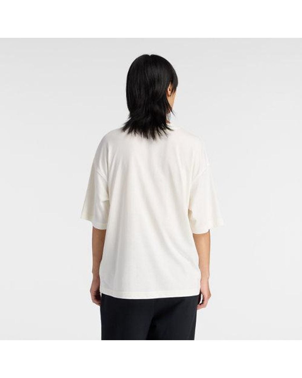 New Balance White Sport Graphic Oversized T-Shirt