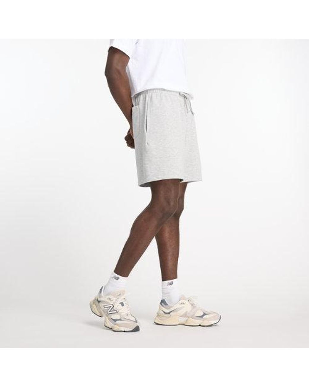 New Balance Sport Essentials French Terry Short 7" in het White voor heren