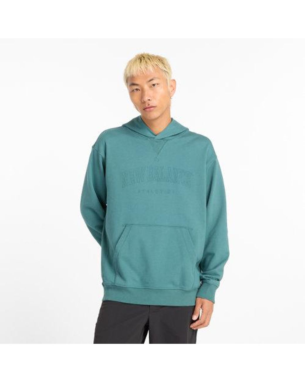 New Balance Blue Embossed Varsity Hoodie for men
