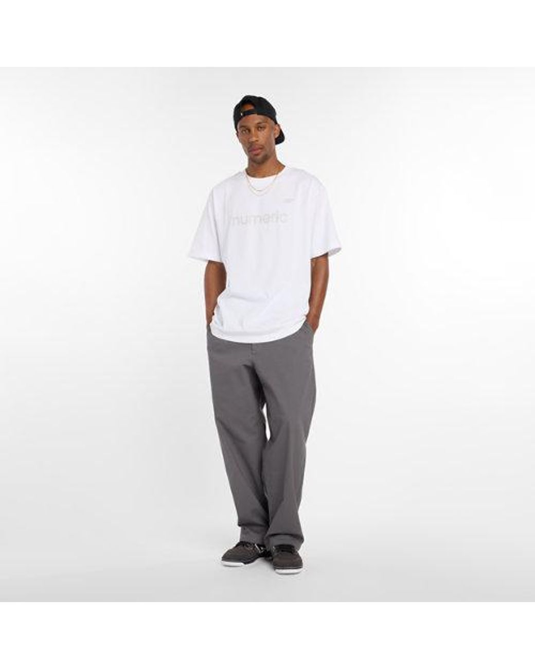 New Balance White Numeric Cotton T-Shirt for men