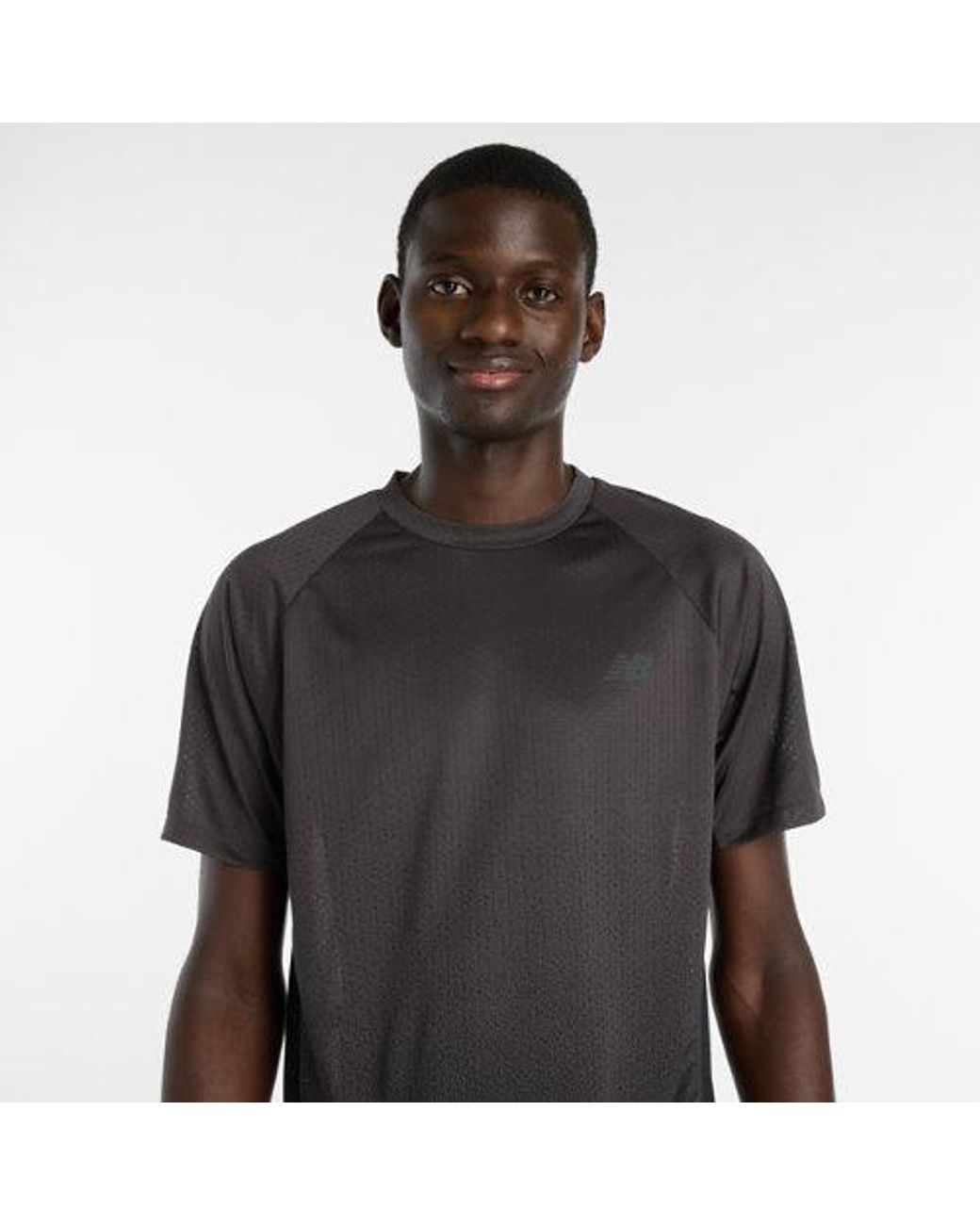 New Balance Black Viz-Tech Run T-Shirt for men