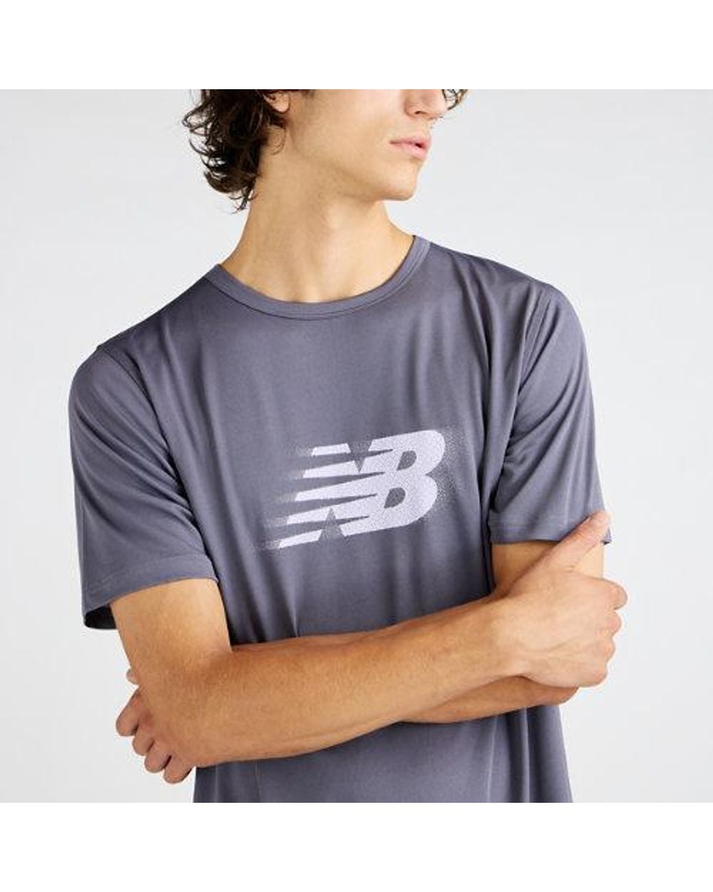 New Balance Blue Sport Essentials Utility Motion Graphic T-Shirt for men