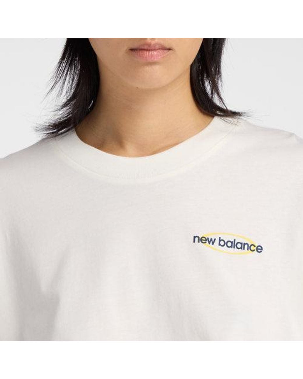 New Balance White Sport Graphic Oversized T-Shirt