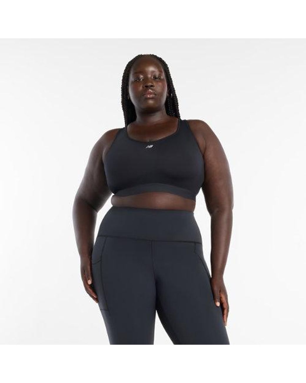 New Balance Black Nb Essential Run Bra