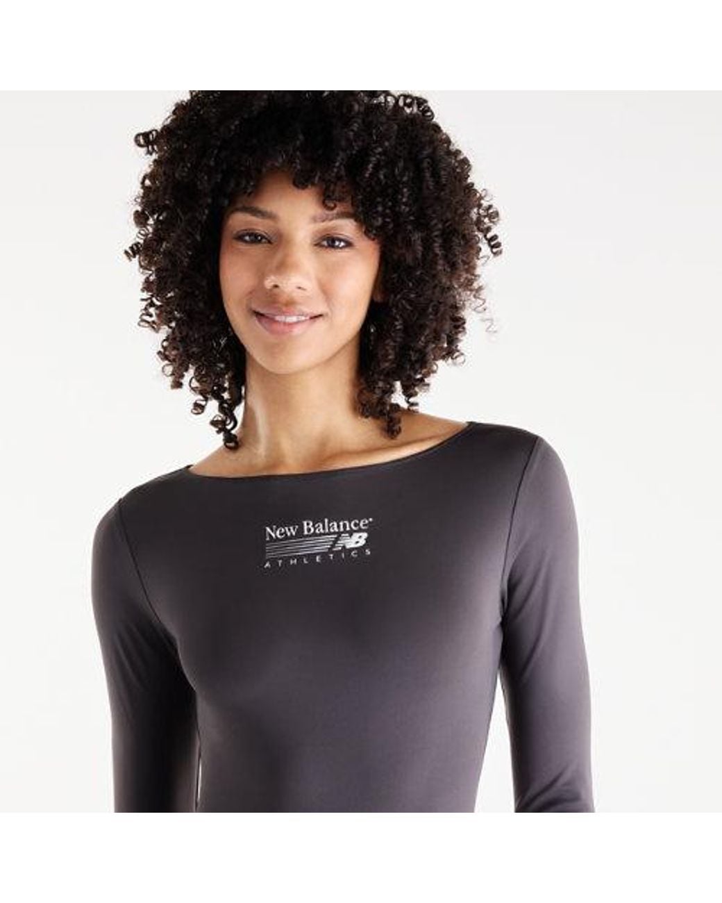 New Balance Gray Trackside Long Sleeve Bodysuit