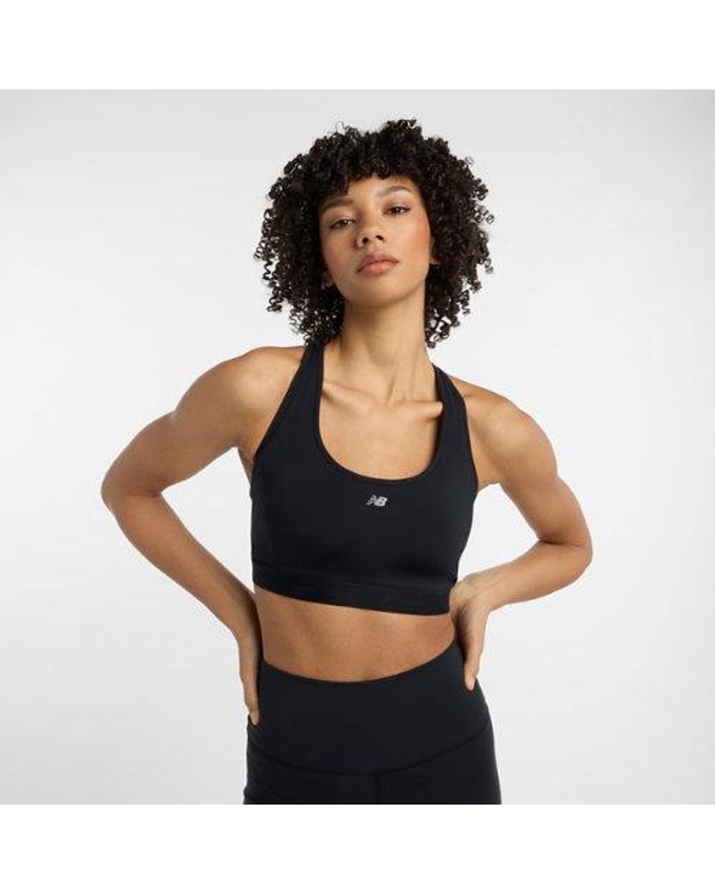 New Balance Black Nb Essential Run Bra