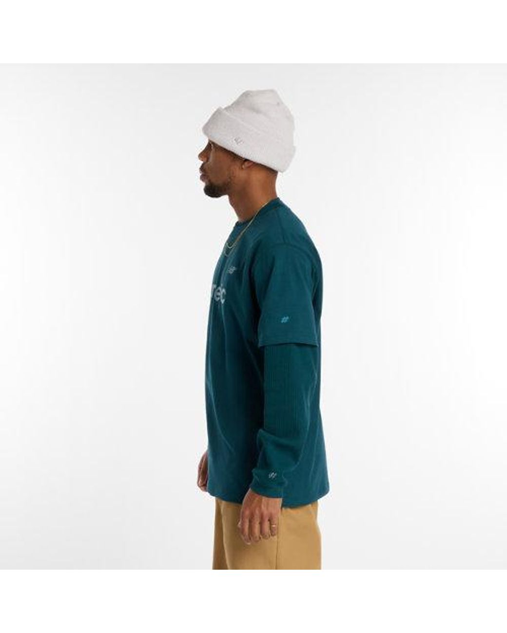 New Balance Green Numeric Cotton T-Shirt for men