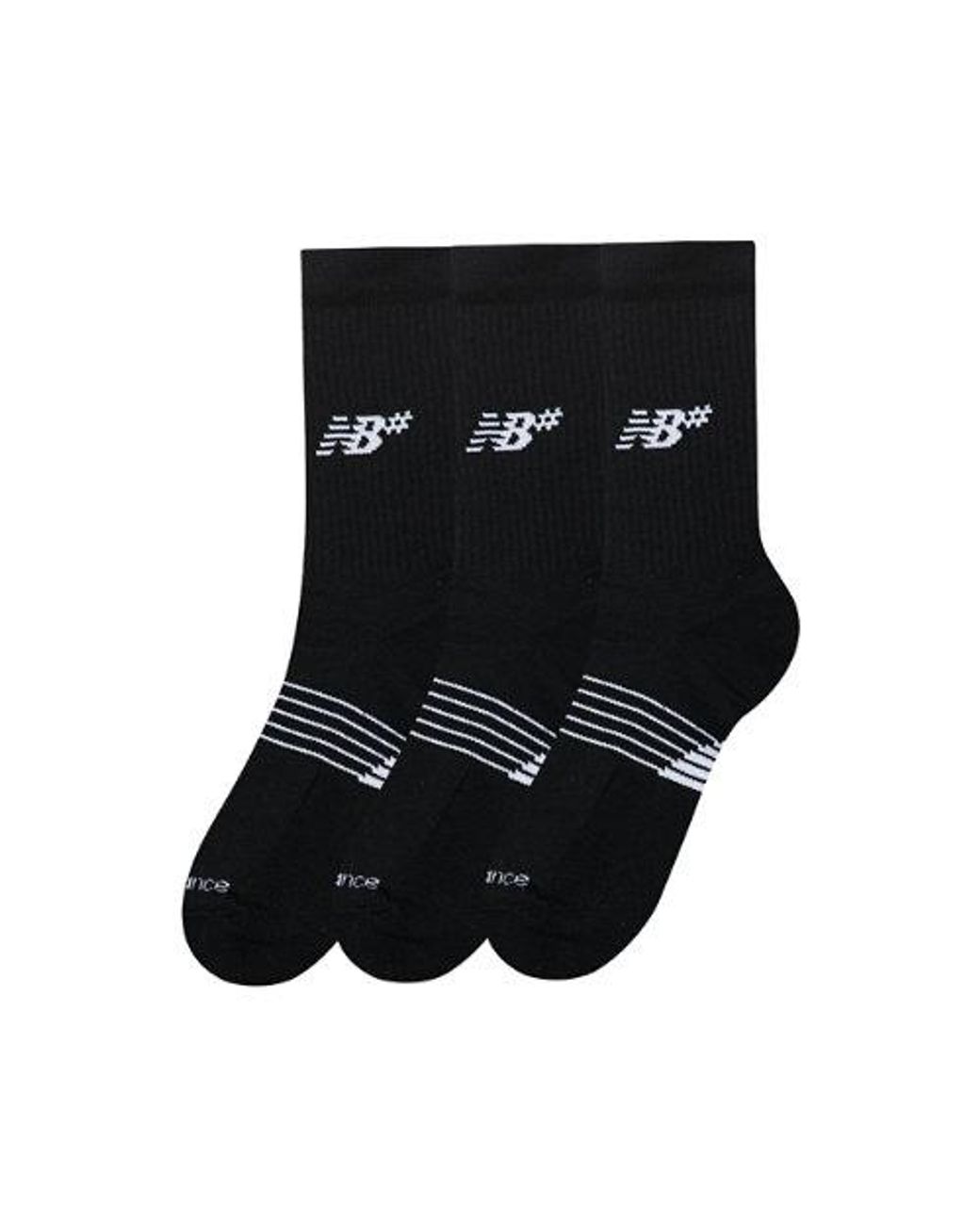 New Balance Black Active Numeric Crew Socks 3 Pack