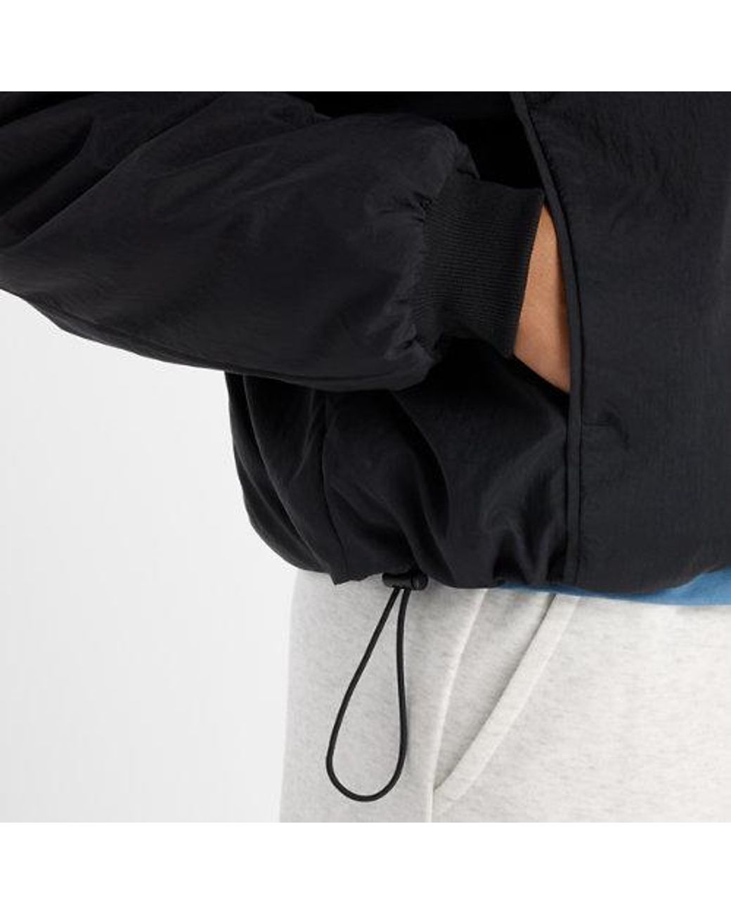 New Balance Black Linear Heritage Woven Bomber Jacket