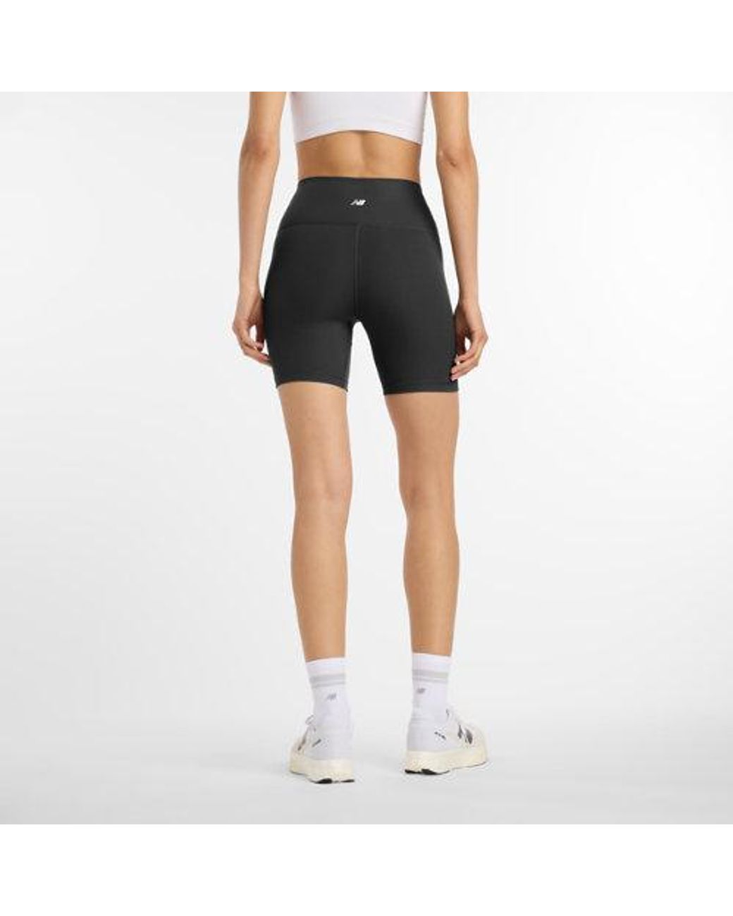 New Balance Blue Ribbed High Rise Short 6"